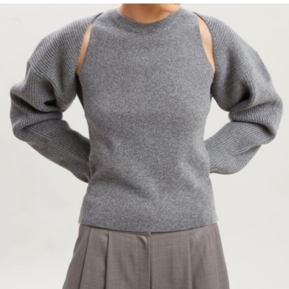 The Frankie Shop Knit Shrug Grey Size Small